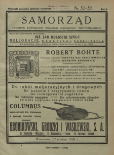 Samorząd : tygodnik poświęcony sprawom samorządu terytorialnego. R. 10, nr 52-53 (23 grudnia 1928)
