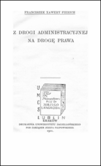 Z drogi administracyjnej na drogę prawa