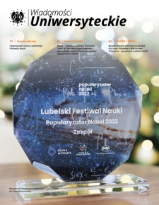 Wiadomości Uniwersyteckie / Uniwersytet Marii Curie-Skłodowskiej. 2023, nr 1=294 (styczeń)