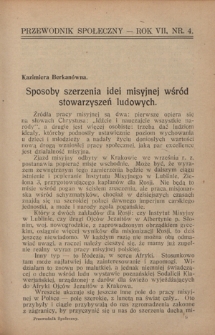 Przewodnik Społeczny : miesięcznik poświęcony kierownictwu stowarzyszeń polskich. R. 7 (1926), nr 4
