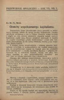Przewodnik Społeczny : miesięcznik poświęcony kierownictwu stowarzyszeń polskich. R. 7 (1926), nr 7