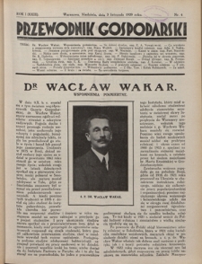 Przewodnik Gospodarski : organ Centralnego Towarzystwa Organizacyj i K&oacute;łek Rolniczych R. 1 [23], nr 4 (3 listopada 1929)