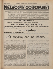Przewodnik Gospodarski : organ Centralnego Towarzystwa Organizacyj i K&oacute;łek Rolniczych R. 1 [23], nr 7 (24 listopada 1929)