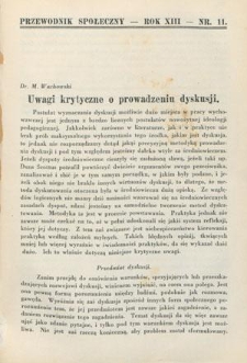Przewodnik Społeczny : miesięcznik poświęcony kierownictwu stowarzyszeń polskich. R. 13, nr 11 (1932)
