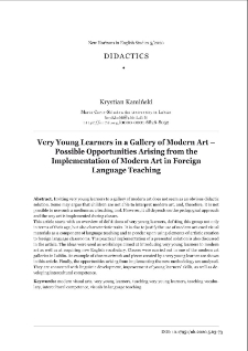 Very young learners in a gallery of modern art – possible opportunities arising from the implementation of modern art in foreign language teaching