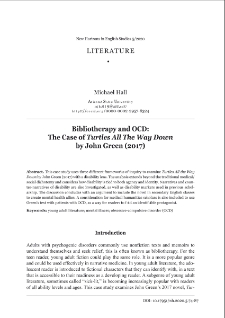 Bibliotherapy and OCD: the case of Turtles All the Way Down by John Green (2017)