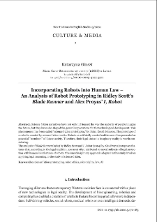 Incorporating robots into human law – an analysis of robot prototyping in Ridley Scott’s Blade Runner and Alex Proyas’ I, Robot
