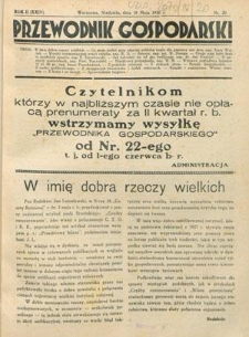 Przewodnik Gospodarski : organ Centralnego Towarzystwa Organizacyj i Kółek Rolniczych R. 2 [24], nr 20 (18 maja 1930)