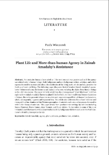 Plant life and more-than-human agency in Zainab Amadahy’s Resistance