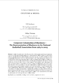 Corporate colonization of blackness –the representation of blackness in the National Basketball Association from 1984 to 2005