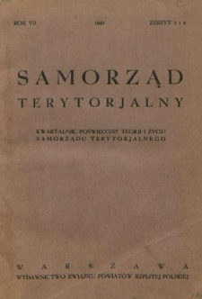 Samorząd Terytorjalny : kwartalnik poświęcony teorji i życiu samorządu terytorjalnego R. 7, z. 1/2 (1935)