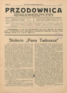 Przodownica : ilustrowany dwutygodnik dla kobiet wiejskich : organ Wydziału Kół Gospodyń C.T.O. i K.R.. R. 4!, nr 9 (20 maja 1934)
