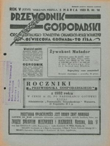 Przewodnik Gospodarski : organ Centralnego Towarzystwa Organizacyj i K&oacute;łek Rolniczych R. 5 [27],nr 10 (5 marca 1933)