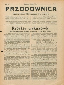Przodownica : ilustrowany dwutygodnik dla kobiet wiejskich : organ Wydziału Kół Gospodyń C.T.O. i K. R. R. 4, nr 9 (21 maja 1933)
