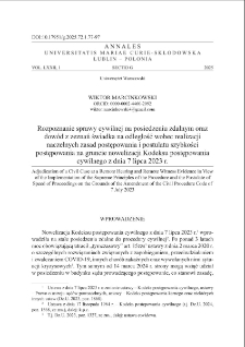 Rozpoznanie sprawy cywilnej na posiedzeniu zdalnym oraz dowód z zeznań świadka na odległość wobec realizacji naczelnych zasad postępowania i postulatu szybkości postępowania na gruncie nowelizacji Kodeksu postępowania cywilnego z dnia 7 lipca 2023 r.
