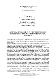 Artificial intelligence in the perception and experience of students from a pedagogical university