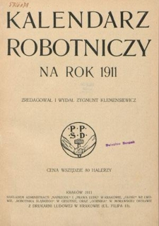 Kalendarz Robotniczy na Rok 1911
