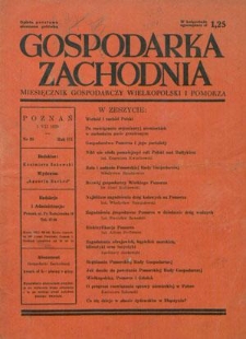 Gospodarka Zachodnia : miesięcznik gospodarczy Wielkopolski i Pomorza R. 3, nr 38 (1 lipca 1939)
