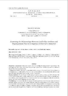 Examining the relationships between leadership attributes and organisational trust in companies in innovative industries