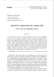 Jak m&oacute;wić o sprawiedliwości naprawczej?