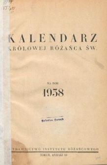 Kalendarz Kr&oacute;lowej R&oacute;żańca Świętego na Rok 1938
