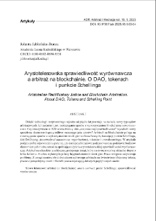 Arystotelesowska sprawiedliwość wyr&oacute;wnawcza a arbitraż na blockchainie. O DAO, tokenach i punkcie Schellinga