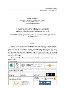 Antyczna metodyka zdobywania miasta według Filona z Bizancjum (III w. p.n.e.)