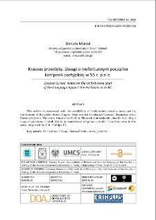 Krassus przeklęty. Uwagi o niefortunnym początku kampanii partyjskiej w 55 r. p.n.e.