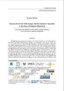 Sexual life of the half-savage. Polish peasants&rsquo; sexuality in the eyes of outside observers