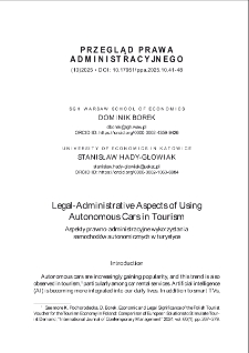 Legal-administrative aspects of using autonomous cars in tourism