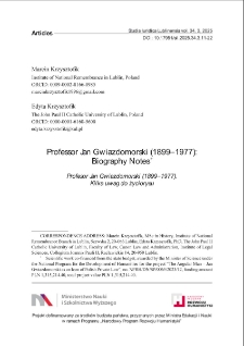 Professor Jan Gwiazdomorski (1899&ndash;1977): biography notes