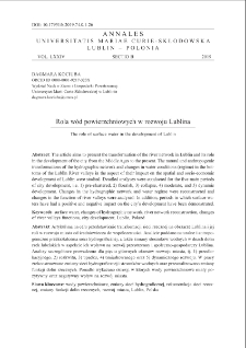 Rola w&oacute;d powierzchniowych w rozwoju Lublina