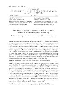 Możliwości powstania nowych uzdrowisk na obszarach wiejskich. Kontekst krajowy i regionalny