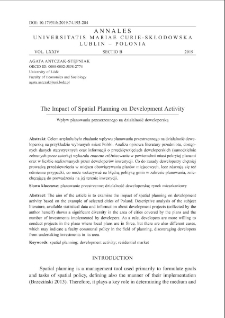The Impact of spatial planning on development activity