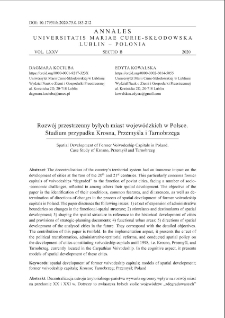 Rozw&oacute;j przestrzenny byłych miast wojew&oacute;dzkich w Polsce. Studium przypadku Krosna, Przemyśla i Tarnobrzega