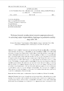 Wybrane kierunki przekształceń teren&oacute;w poprzemysłowych w centralnej części wojew&oacute;dztwa śląskiego na podstawie analizy bazy OPI-TPP