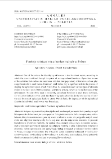 Funkcje rolnicze miast bardzo małych w Polsce