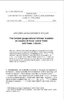 The twisted gauge - natural bilinear bracketson couples of linear vector fieldsand linear p-forms
