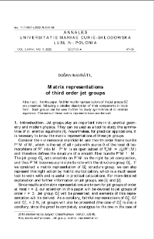 Matrix representations of third order jet groups