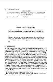 On bounded and involutive BRK- algebras