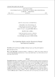 The gambling market and Its taxation in Polandand selected countries