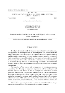 Interculturality, multiculturalism, and migration processes of the population