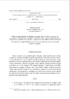 Odpowiedzialność członka zarządu jako osoby trzeciej za zaległości podatkowe sp&oacute;łki z ograniczoną odpowiedzialnością