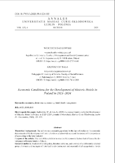 Economic conditions for the development of historic hotels in Poland in 2023 &ndash; 2024