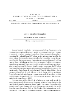 Dire le travail : introduction