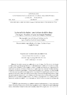 Le travail &agrave; la cha&icirc;ne : une &eacute;criture du d&eacute;lire dans &Agrave; la ligne. Feuillets d&rsquo;usine de Joseph Ponthus