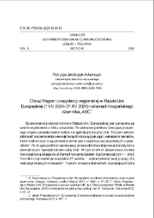 Obraz Węgier i prezydencji węgierskiej w Radzie UniiEuropejskiej (1 VII 2024&ndash;31 XII 2024) na łamach hiszpańskiegodziennika &bdquo; ABC&rdquo;