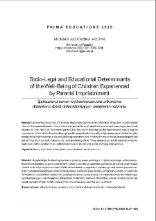 Socio-legal and educational determinants of the well-being of children experienced by parents&rsquo; imprisonment
