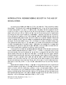 Introduction: rediscovering society in the age of social media