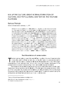 Mix up the culture: creative transformation of cultural and pop-cultural context on the youtube platform